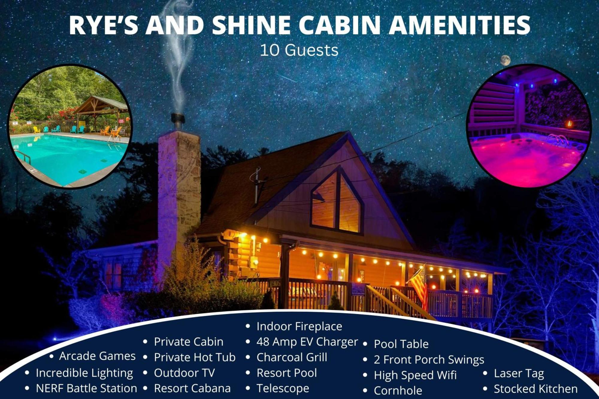 Ryes And Shine Bootlegger'S Cabin! Hot Tub* Pool* Arcade* Billiards *Ev * Pet Friendly 세비어빌 외부 사진